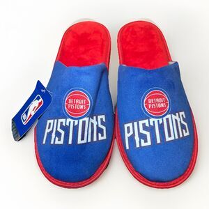 FOCO Detroit Pistons NBA Slippers House Shoes Men's LARGE 11-12 NWT